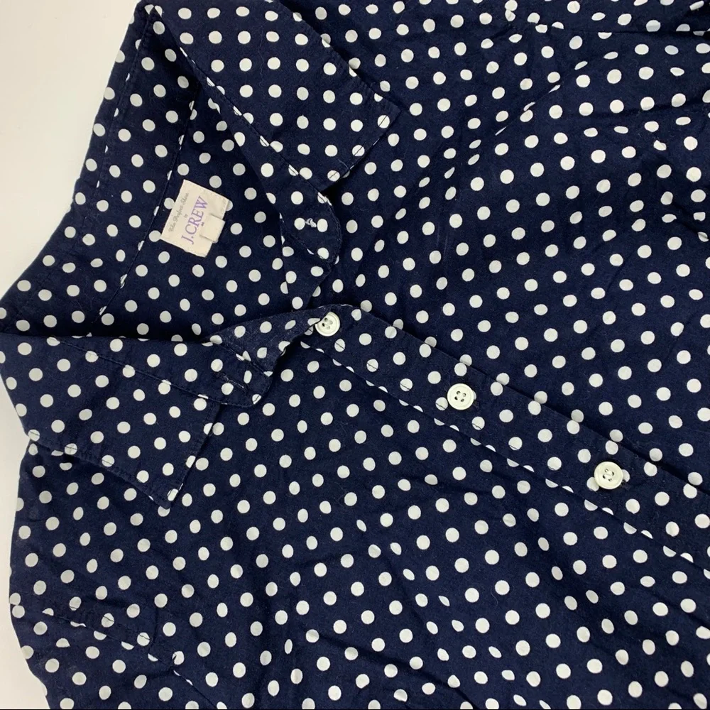 J. Crew Perfect Polka Dot Button Front Casual Shirt Size Small